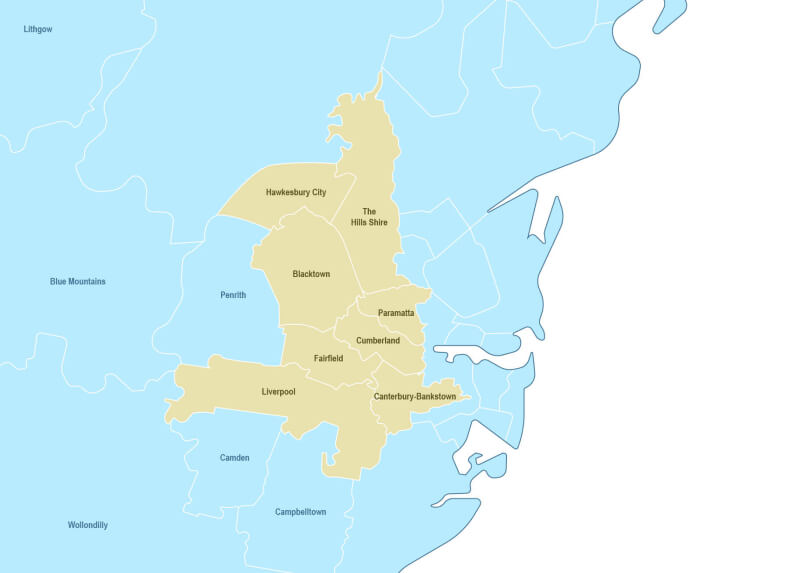 Graphic of Metro Sydney coverage