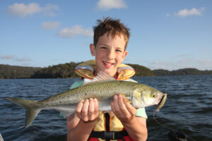 teenager catches fish